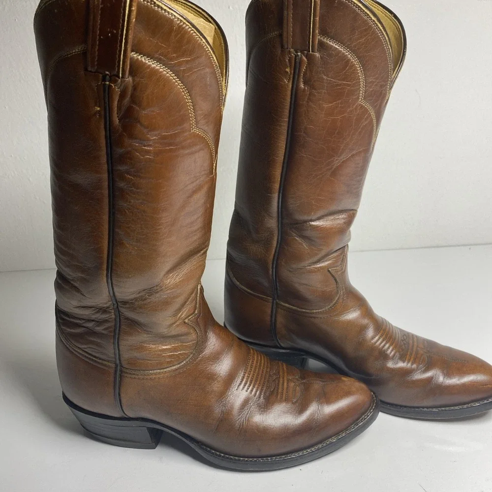 Tony Lama Vintage Women's Size 6.5D Brown Cognac Western Boot Cowgirl